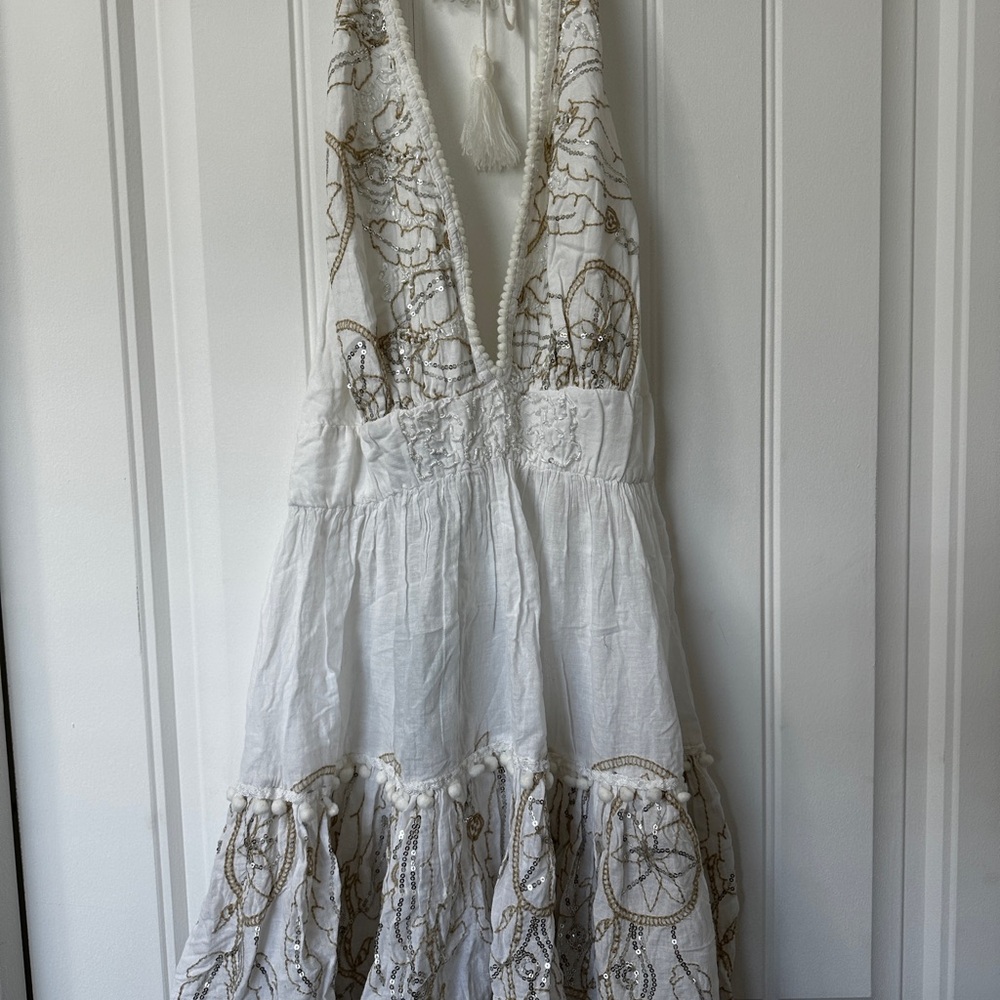 Elegant White Embroidered Dress